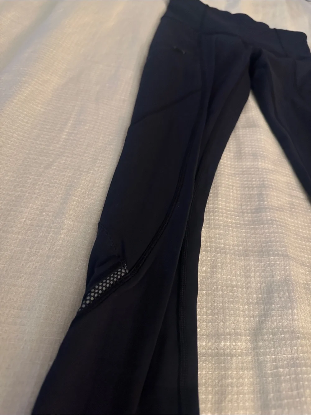 lululemon athletica Navy Mid-Rise Reflective Pocket Leggings